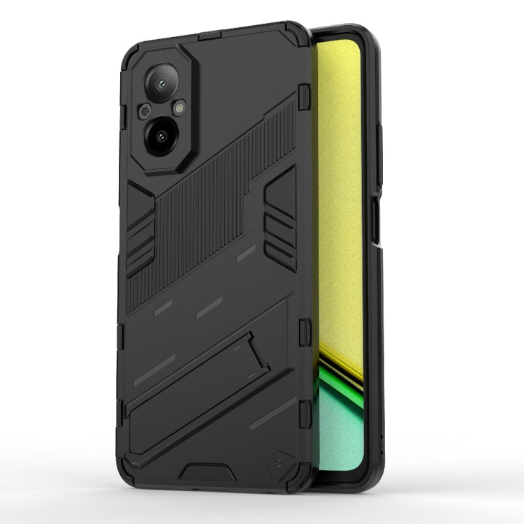 For Realme C67 4G Global Punk Armor 2 in 1 PC + TPU Phone Case with Holder(Black) - Realme Cases by PMC Jewellery | Online Shopping South Africa | PMC Jewellery | Buy Now Pay Later Mobicred