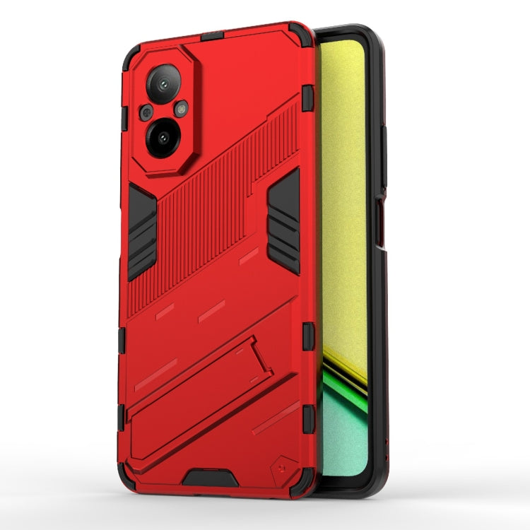 For Realme C67 4G Global Punk Armor 2 in 1 PC + TPU Phone Case with Holder(Red) - Realme Cases by PMC TechLife | Online Shopping South Africa | PMC TechLife | Buy Now Pay Later Mobicred
