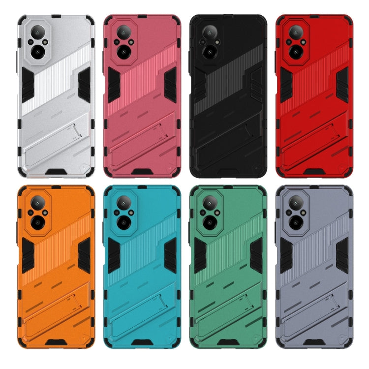For Realme C67 4G Global Punk Armor 2 in 1 PC + TPU Phone Case with Holder(Grey) - Realme Cases by PMC TechLife | Online Shopping South Africa | PMC TechLife | Buy Now Pay Later Mobicred