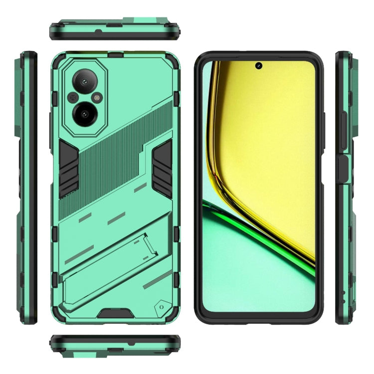 For Realme C67 4G Global Punk Armor 2 in 1 PC + TPU Phone Case with Holder(Green) - Realme Cases by PMC TechLife | Online Shopping South Africa | PMC TechLife | Buy Now Pay Later Mobicred