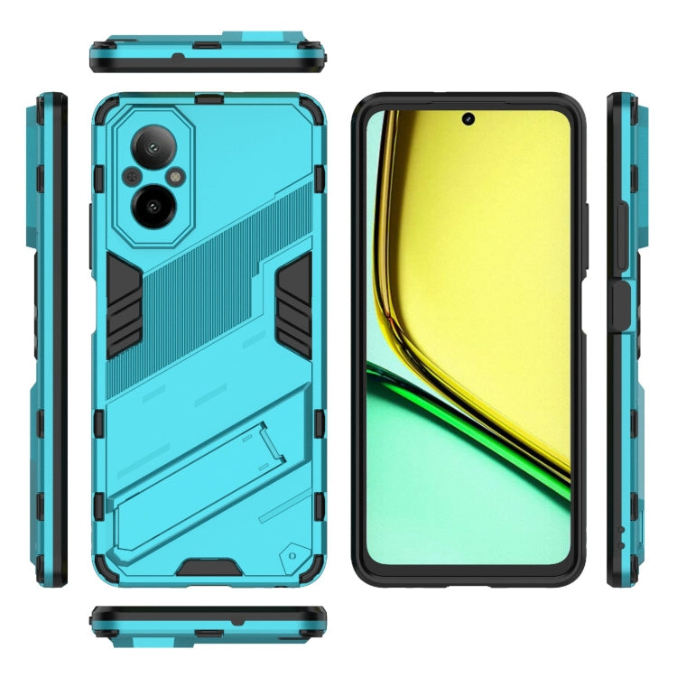 For Realme C67 4G Global Punk Armor 2 in 1 PC + TPU Phone Case with Holder(Blue) - Realme Cases by PMC Jewellery | Online Shopping South Africa | PMC Jewellery | Buy Now Pay Later Mobicred