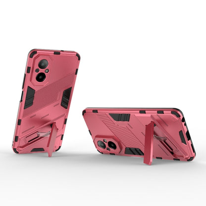 For Realme C67 4G Global Punk Armor 2 in 1 PC + TPU Phone Case with Holder(Light Red) - Realme Cases by PMC Jewellery | Online Shopping South Africa | PMC Jewellery | Buy Now Pay Later Mobicred