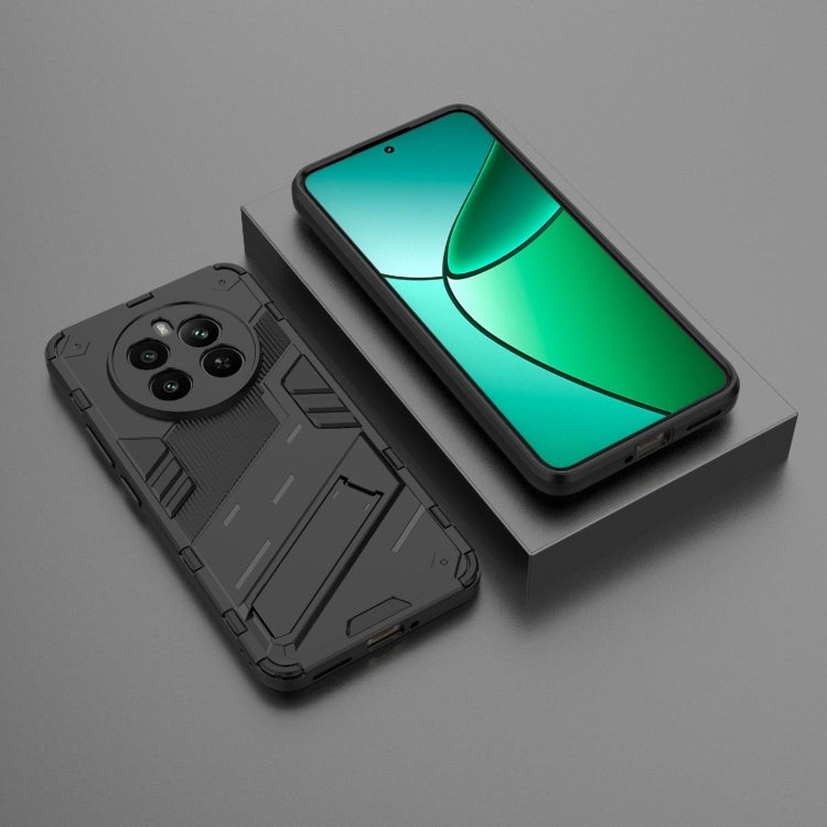 For Realme 12+ 5G Global Punk Armor 2 in 1 PC + TPU Phone Case with Holder(Black) - Realme Cases by PMC TechLife | Online Shopping South Africa | PMC TechLife | Buy Now Pay Later Mobicred