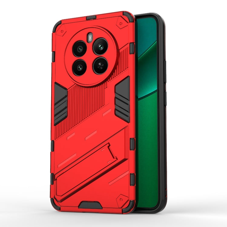 For Realme 12+ 5G Global Punk Armor 2 in 1 PC + TPU Phone Case with Holder(Red) - Realme Cases by PMC TechLife | Online Shopping South Africa | PMC TechLife | Buy Now Pay Later Mobicred