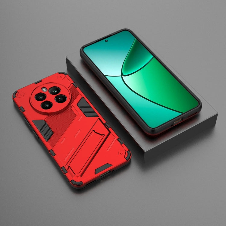 For Realme 12+ 5G Global Punk Armor 2 in 1 PC + TPU Phone Case with Holder(Red) - Realme Cases by PMC TechLife | Online Shopping South Africa | PMC TechLife | Buy Now Pay Later Mobicred