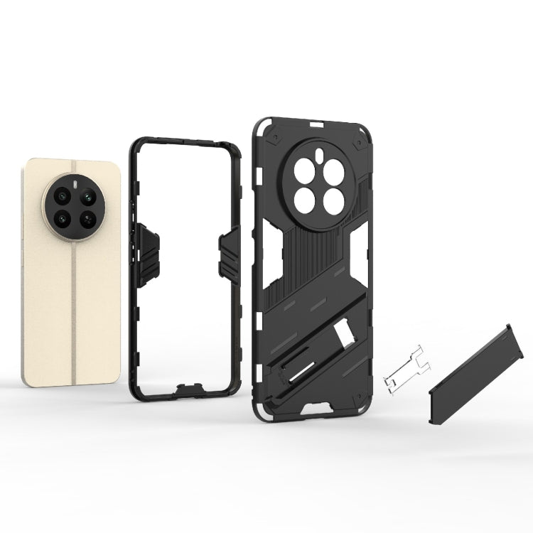 For Realme 12+ 5G Global Punk Armor 2 in 1 PC + TPU Phone Case with Holder(Red) - Realme Cases by PMC TechLife | Online Shopping South Africa | PMC TechLife | Buy Now Pay Later Mobicred