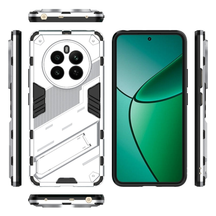 For Realme 12+ 5G Global Punk Armor 2 in 1 PC + TPU Phone Case with Holder(White) - Realme Cases by PMC TechLife | Online Shopping South Africa | PMC TechLife | Buy Now Pay Later Mobicred