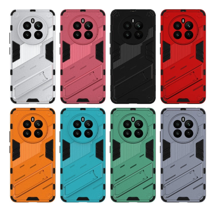 For Realme 12+ 5G Global Punk Armor 2 in 1 PC + TPU Phone Case with Holder(White) - Realme Cases by PMC TechLife | Online Shopping South Africa | PMC TechLife | Buy Now Pay Later Mobicred