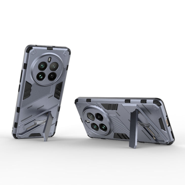 For Realme 12 Pro 5G Global Punk Armor 2 in 1 PC + TPU Phone Case with Holder(Grey) - Realme Cases by PMC TechLife | Online Shopping South Africa | PMC TechLife | Buy Now Pay Later Mobicred