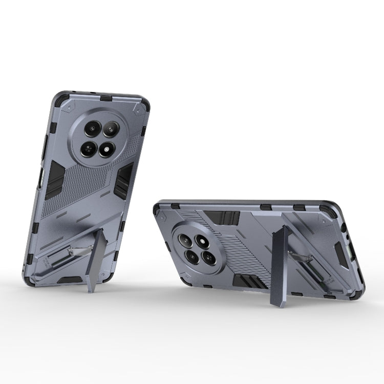 For Realme 12 5G Global Punk Armor 2 in 1 PC + TPU Phone Case with Holder(Grey) - Realme Cases by PMC TechLife | Online Shopping South Africa | PMC TechLife | Buy Now Pay Later Mobicred