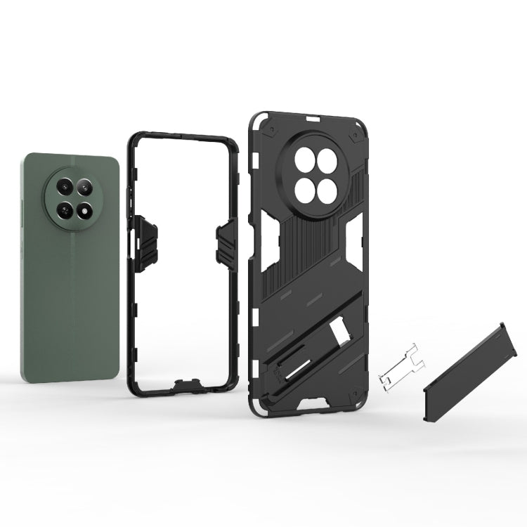For Realme 12 5G Global Punk Armor 2 in 1 PC + TPU Phone Case with Holder(Grey) - Realme Cases by PMC TechLife | Online Shopping South Africa | PMC TechLife | Buy Now Pay Later Mobicred