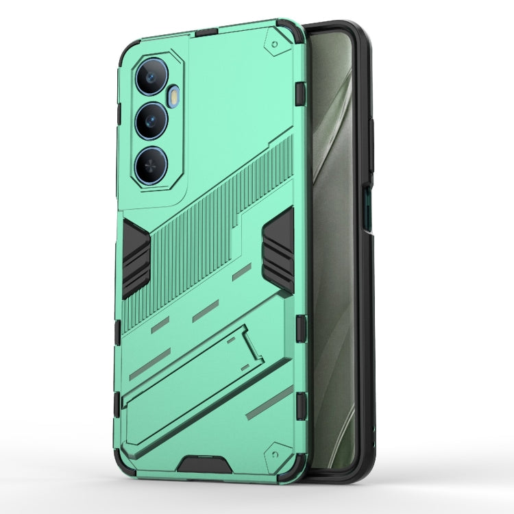 For Realme C65 4G Global Punk Armor 2 in 1 PC + TPU Phone Case with Holder(Green) - Realme Cases by PMC Jewellery | Online Shopping South Africa | PMC Jewellery | Buy Now Pay Later Mobicred