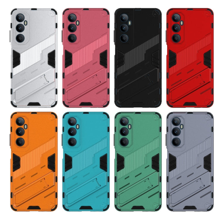For Realme C65 4G Global Punk Armor 2 in 1 PC + TPU Phone Case with Holder(Orange) - Realme Cases by PMC TechLife | Online Shopping South Africa | PMC TechLife | Buy Now Pay Later Mobicred