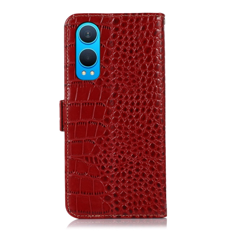 For OnePlus Nord CE4 Lite Crocodile Top Layer Cowhide Leather Phone Case(Red) - OnePlus Cases by PMC TechLife | Online Shopping South Africa | PMC TechLife | Buy Now Pay Later Mobicred