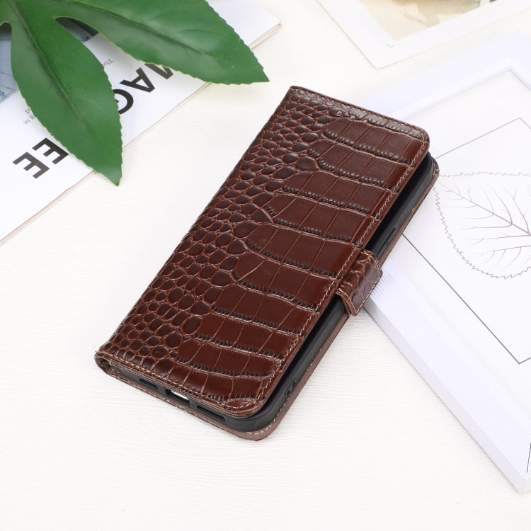 For OnePlus Nord 4 Crocodile Top Layer Cowhide Leather Phone Case(Brown) - OnePlus Cases by PMC TechLife | Online Shopping South Africa | PMC TechLife | Buy Now Pay Later Mobicred