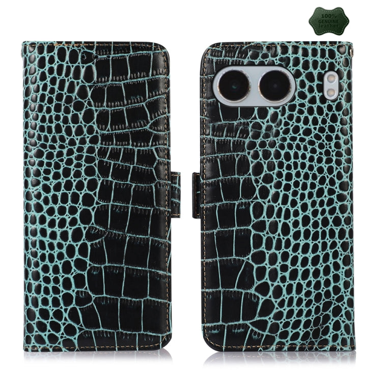 For OnePlus Nord 4 Crocodile Top Layer Cowhide Leather Phone Case(Green) - free shipping - PMC TechLife - Order now!
