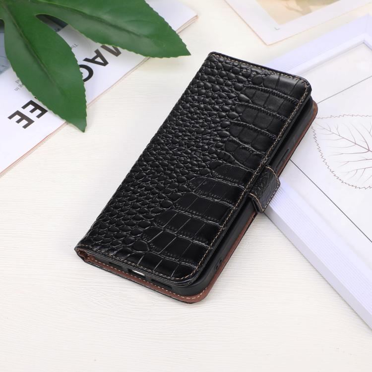 For OnePlus Ace 5 Pro / Ace 5 Crocodile Top Layer Cowhide Leather Phone Case(Black) - OnePlus Cases by PMC TechLife | Online Shopping South Africa | PMC TechLife | Buy Now Pay Later Mobicred