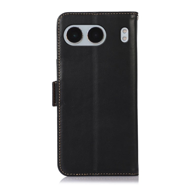 For OnePlus Nord 4 Magnetic Crazy Horse Texture Genuine Leather RFID Phone Case(Black) - Nord 4 Cases by PMC TechLife | Online Shopping South Africa | PMC TechLife | Buy Now Pay Later Mobicred