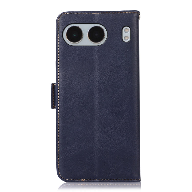 For OnePlus Nord 4 Magnetic Crazy Horse Texture Genuine Leather RFID Phone Case(Blue) - OnePlus Cases by PMC TechLife | Online Shopping South Africa | PMC TechLife | Buy Now Pay Later Mobicred