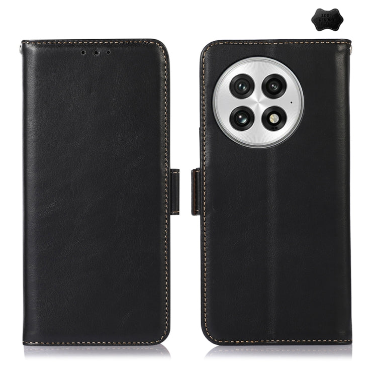 For OnePlus Nord 13 Magnetic Crazy Horse Texture Genuine Leather RFID Phone Case(Black) - OnePlus Cases by PMC TechLife | Online Shopping South Africa | PMC TechLife | Buy Now Pay Later Mobicred