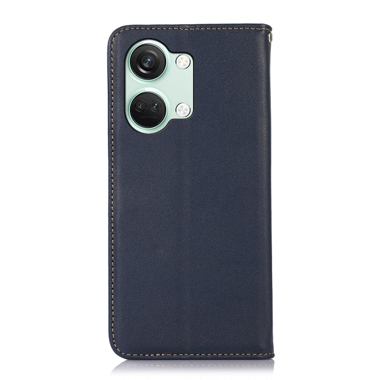 For OnePlus Nord 3 / Ace 2V KHAZNEH Nappa Top Layer Cowhide Leather Phone Case(Blue) - OnePlus Cases by PMC TechLife | Online Shopping South Africa | PMC TechLife | Buy Now Pay Later Mobicred