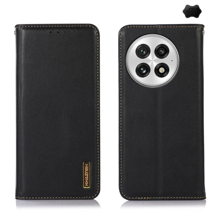 For OnePlus Nord 13 KHAZNEH Nappa Top Layer Cowhide Leather Phone Case(Black) - OnePlus Cases by PMC TechLife | Online Shopping South Africa | PMC TechLife | Buy Now Pay Later Mobicred