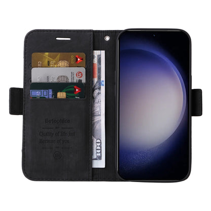 For Samsung Galaxy S24 BETOPNICE Dual-side Buckle Leather Phone Case(Black) - Galaxy Phone Cases by BETOPNICE | Online Shopping South Africa | PMC Jewellery | Buy Now Pay Later Mobicred