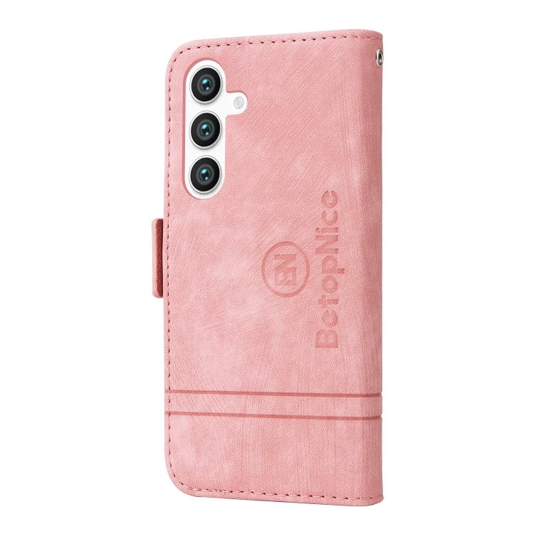 For Samsung Galaxy S24+ BETOPNICE Dual-side Buckle Leather Phone Case(Pink) - Galaxy Phone Cases by BETOPNICE | Online Shopping South Africa | PMC Jewellery | Buy Now Pay Later Mobicred