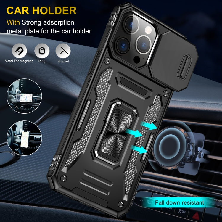 For iPhone 16 Pro Armor PC + TPU Camera Shield Phone Case(Black) - iPhone 16 Pro Cases by PMC TechLife | Online Shopping South Africa | PMC TechLife | Buy Now Pay Later Mobicred