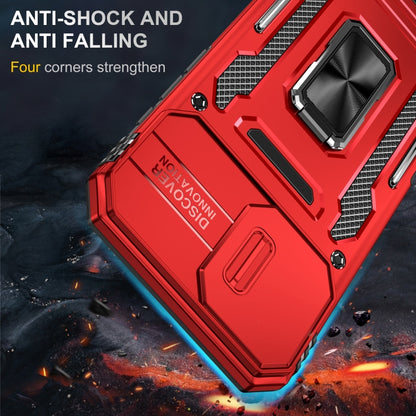 For iPhone 16 Armor PC + TPU Camera Shield Phone Case(Red) - iPhone 16 Cases by PMC Jewellery | Online Shopping South Africa | PMC Jewellery | Buy Now Pay Later Mobicred