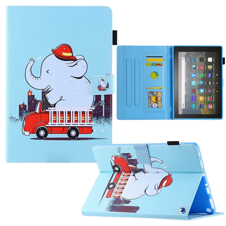 For Amazon Fire Max 11 2023 Colored Drawing Leather Smart Tablet Case(Fire Elephant) - Amazon by PMC TechLife | Online Shopping South Africa | PMC TechLife | Buy Now Pay Later Mobicred
