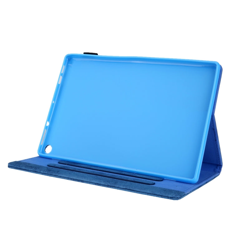 For Amazon Fire Max 11 2023 Cloth Texture Leather Smart Tablet Case(Blue) - Amazon by PMC TechLife | Online Shopping South Africa | PMC TechLife | Buy Now Pay Later Mobicred