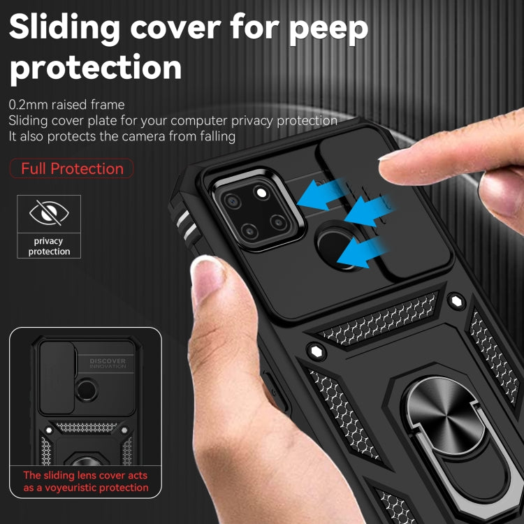 For Realme C21Y / C25Y Sliding Camshield Holder Phone Case(Black) - Realme Cases by PMC TechLife | Online Shopping South Africa | PMC TechLife | Buy Now Pay Later Mobicred