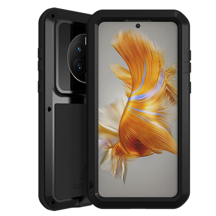 For Huawei Mate 50 Pro LOVE MEI POWERFUL Metal Shockproof Life Waterproof Dustproof Phone Case(Black) - Huawei Cases by LOVE MEI | Online Shopping South Africa | PMC Jewellery | Buy Now Pay Later Mobicred