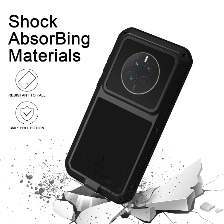 For Huawei Mate 50 Pro LOVE MEI POWERFUL Metal Shockproof Life Waterproof Dustproof Phone Case(Silver) - Huawei Cases by LOVE MEI | Online Shopping South Africa | PMC Jewellery | Buy Now Pay Later Mobicred