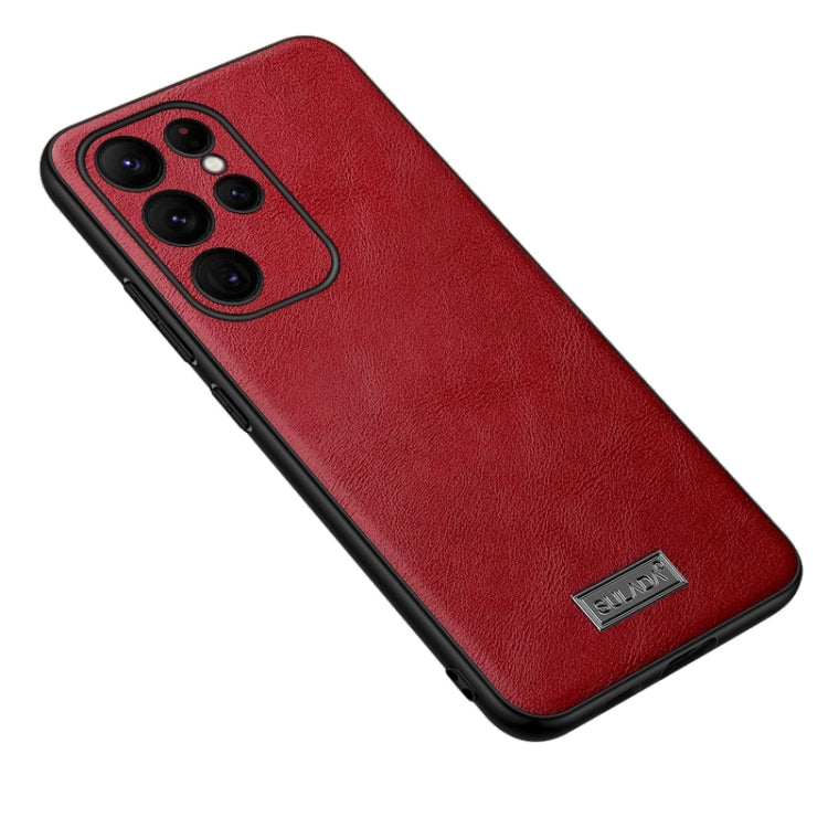 For Samsung Galaxy S24 Ultra 5G SULADA Shockproof TPU + Handmade Leather Phone Case(Red) - Galaxy S24 Ultra 5G Cases by SULADA | Online Shopping South Africa | PMC Jewellery | Buy Now Pay Later Mobicred