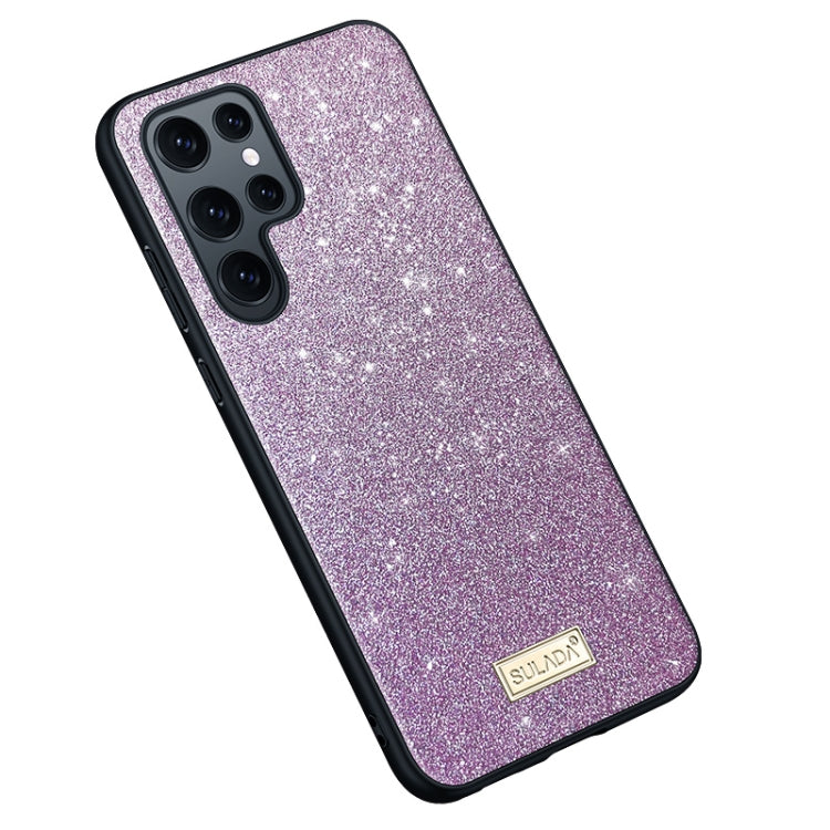 For Samsung Galaxy S24 Ultra 5G SULADA Glittery TPU Hybrid Handmade Leather Phone Case(Purple) - Galaxy S24 Ultra 5G Cases by SULADA | Online Shopping South Africa | PMC Jewellery | Buy Now Pay Later Mobicred