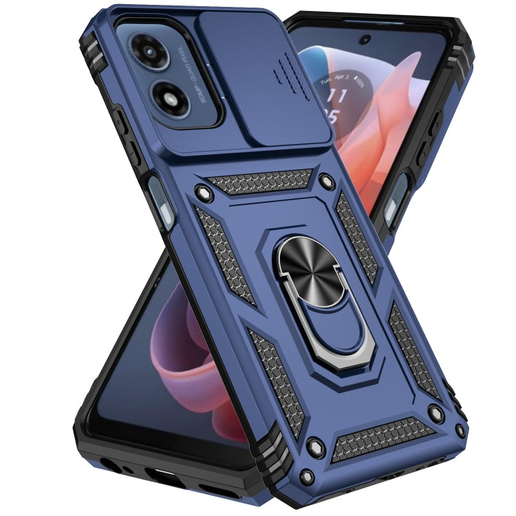 For Motorola Moto G Play 5G 2024 Sliding Camshield Holder Phone Case(Blue) - Motorola Cases by PMC Jewellery | Online Shopping South Africa | PMC Jewellery | Buy Now Pay Later Mobicred