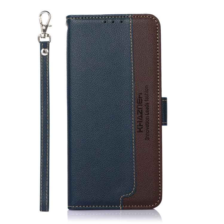 For iPhone 16 KHAZNEH Litchi Texture Leather RFID Phone Case(Blue) - iPhone 16 Cases by PMC TechLife | Online Shopping South Africa | PMC TechLife | Buy Now Pay Later Mobicred