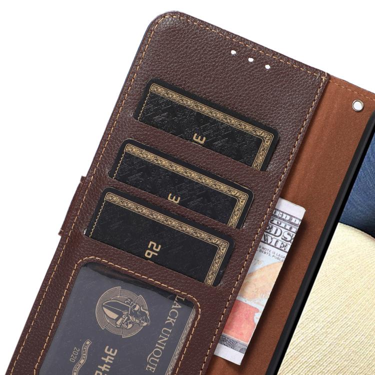 For iPhone 17 KHAZNEH Litchi Texture Leather RFID Phone Case(Brown) - free shipping - PMc TechLife - Order now!