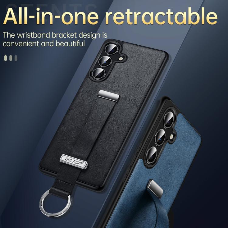 For Samsung Galaxy S23+ 5G SULADA PC Hybrid Leather Texture Skin Feel Shockproof Phone Case(Black) - Galaxy S23+ 5G Cases by SULADA | Online Shopping South Africa | PMC TechLife | Buy Now Pay Later Mobicred