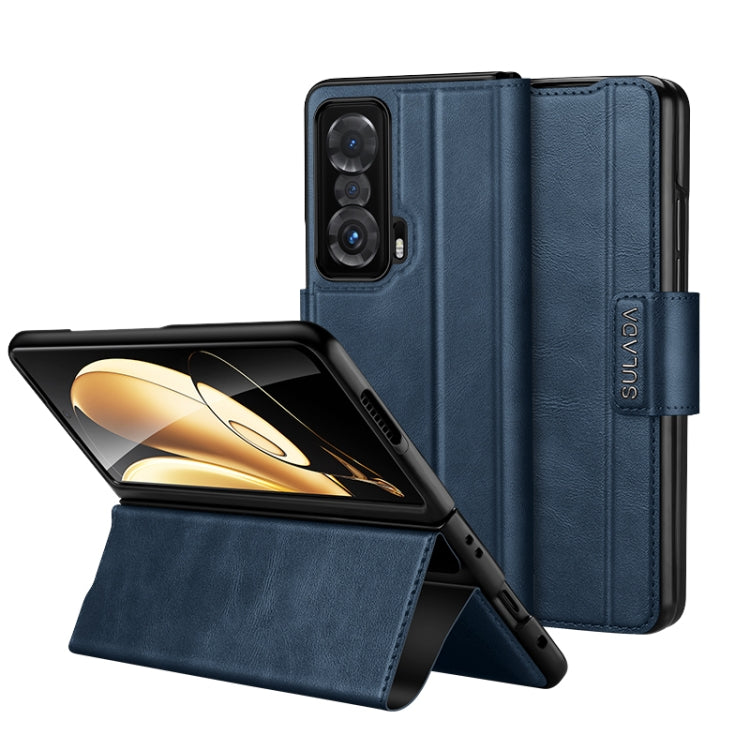 For Honor Magic V SULADA All-inclusive Magnetic Snap Flip Leather Phone Case(Blue) - free shipping - PMC TechLife - Order now!