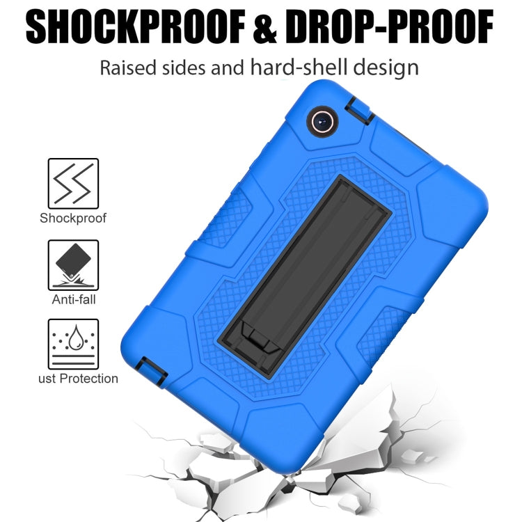 For Huawei MatePad T8 Contrast Color Robot B3 Silicone Hybrid PC Tablet Case with Holder(Blue Black) - Huawei by PMC TechLife | Online Shopping South Africa | PMC TechLife | Buy Now Pay Later Mobicred
