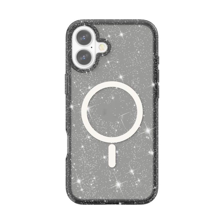 For iPhone 16 Plus Terminator Style Glitter Powder MagSafe Magnetic Phone Case(Black) - free shipping - PMC TechLife - Order now!