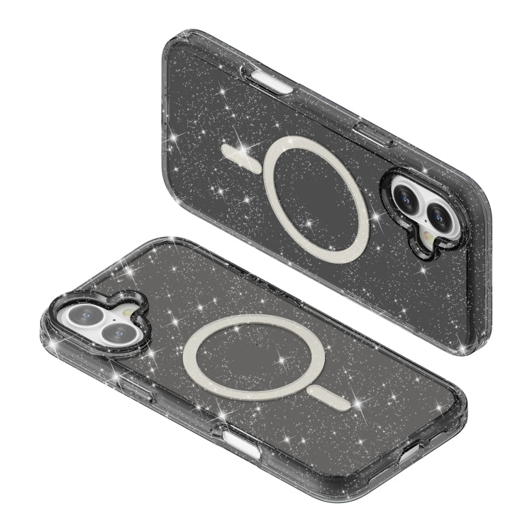 For iPhone 16 Terminator Style Glitter Powder MagSafe Magnetic Phone Case(Black) - iPhone 16 Cases by PMC Jewellery | Online Shopping South Africa | PMC Jewellery | Buy Now Pay Later Mobicred