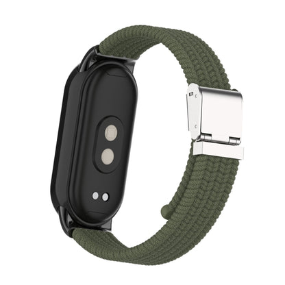 For Xiaomi Mi Band 8 / 8 NFC Metal Head + Nylon Braided Steel Buckle Watch Band(Dark Green) - Watch Bands by PMC Jewellery | Online Shopping South Africa | PMC Jewellery