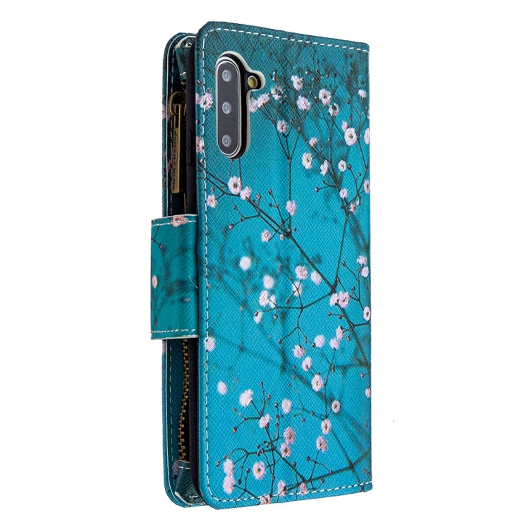 For Samsung Galaxy Note 10 Colored Drawing Pattern Zipper Horizontal Flip Leather Case with Holder & Card Slots & Wallet(Plum Blossom) - Galaxy Phone Cases by PMC Jewellery | Online Shopping South Africa | PMC Jewellery