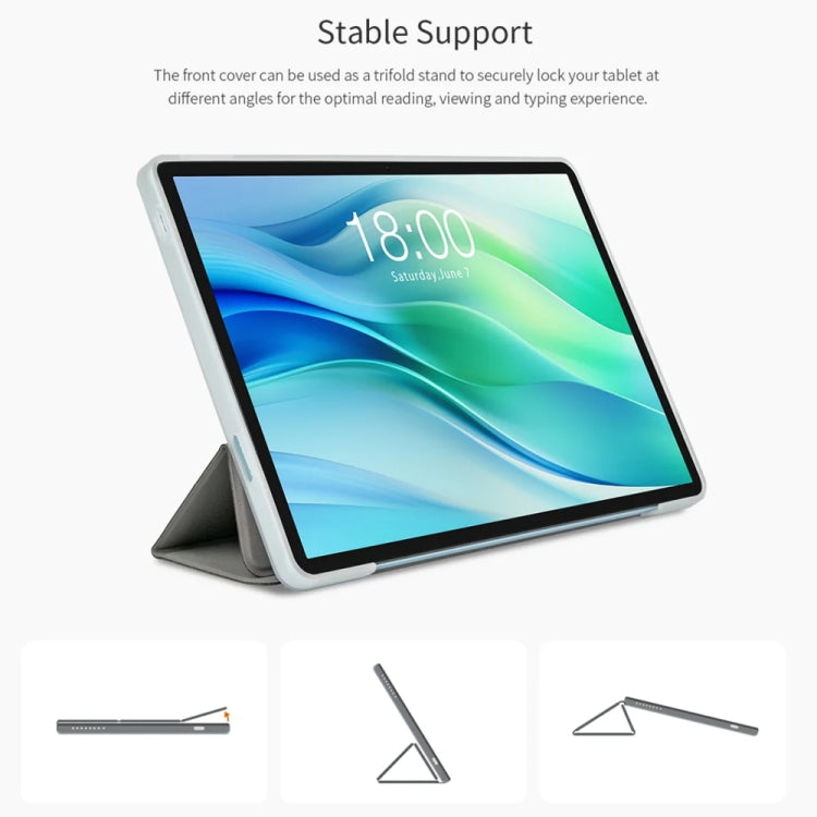 For Teclast P50 3-Fold Holder Folio Leather Tablet Smart Case(Grey) - free shipping - PMC TechLife - Order now!