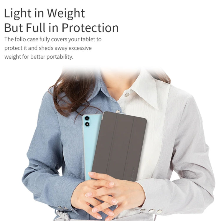 For Teclast P85T 3-Fold Holder Folio Leather Tablet Smart Case(Grey) - Teclast by TECLAST | Online Shopping South Africa | PMC TechLife | Buy Now Pay Later Mobicred