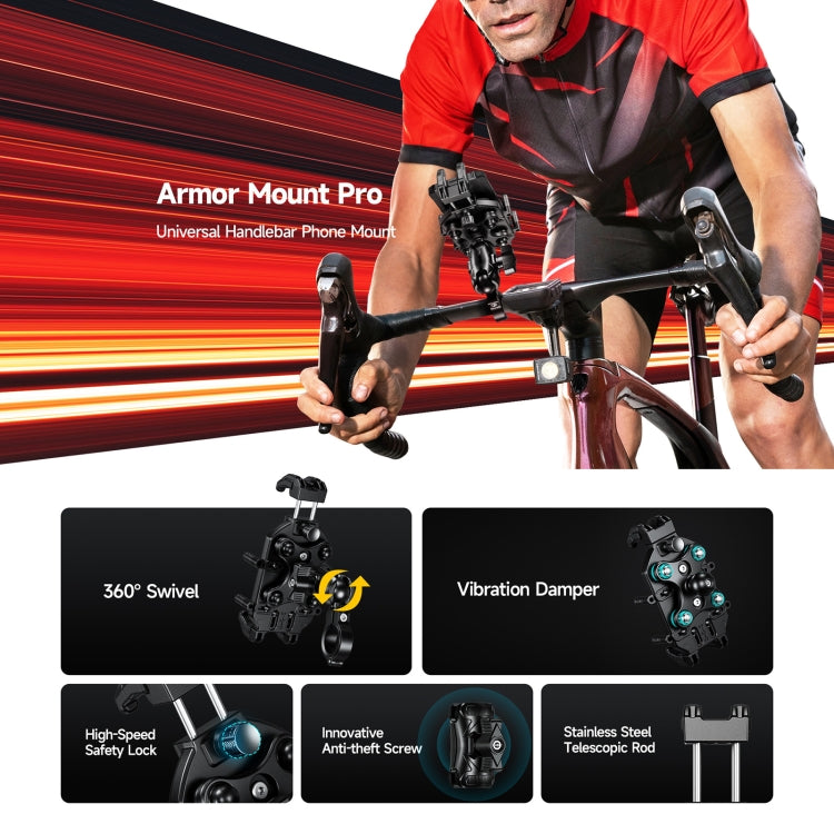 Ulefone Armor Mount Pro Universal Bicycle Handle Phone Holder(Black) - Holders by Ulefone | Online Shopping South Africa | PMC Jewellery | Buy Now Pay Later Mobicred